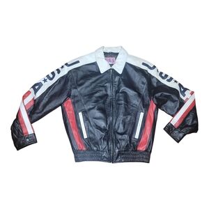 Black and Red Leather Jacket‎